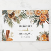 冬のフローラ結婚クリスマス スパークリングワインラベル (シングルラベル)