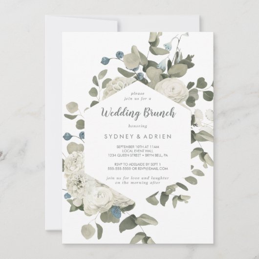 冬のフローラ結婚ズブランチ招待状 招待状 (正面)