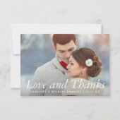 冬のフローラ結婚ブーケの写真サンキューカード サンキューカード (正面)