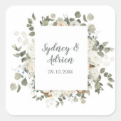 冬のフローラ結婚封筒用シール スクエアシール (正面)