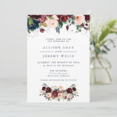 冬のフローラ結婚式招待状 招待状 (スタンド正面)