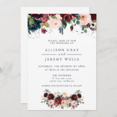 冬のフローラ結婚式招待状 招待状 (正面/裏面)