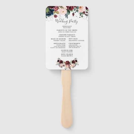 冬のフローラ結婚式 プログラムファン ハンドファン (裏面)