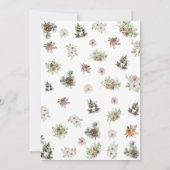 冬のフローラ緑のベビーシャワー 招待状 (裏面)