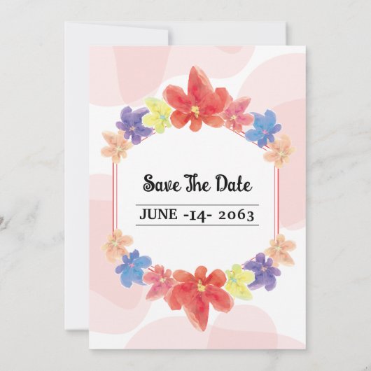 冬のフローラ誕生日パーティーカードデザインテンプレート 招待状 (裏面)