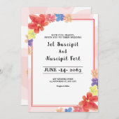 冬のフローラ誕生日パーティーカードデザインテンプレート 招待状 (正面/裏面)