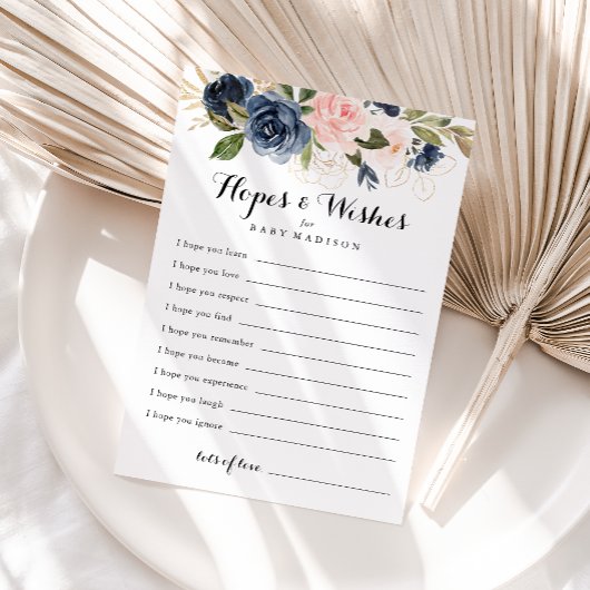 冬のフローラ赤ちゃんシャワー希望カード ポストカード