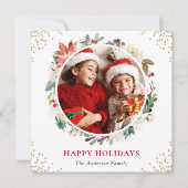 冬のフローラ金ゴールド紙吹雪2 Photo Square Happy シーズンカード (正面)