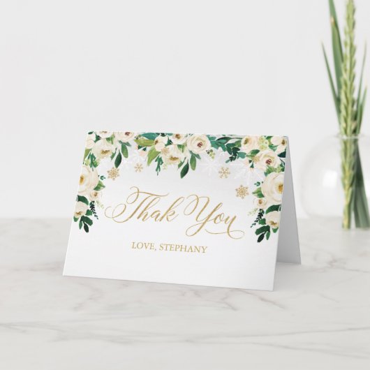 冬のフローラ雪 サンキューカード (正面)