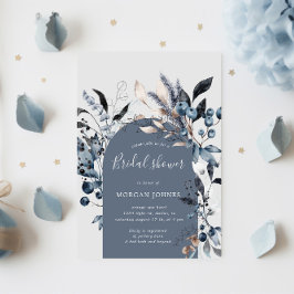 冬のフローラ霜の降りたアーチブライダルシャワー招待 招待状