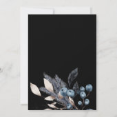 冬のフローラ霜の降りたアーチブライダルシャワー招待 招待状 (裏面)