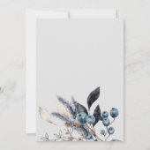 冬のフローラ霜の降りたアーチブライダルシャワー招待 招待状 (裏面)