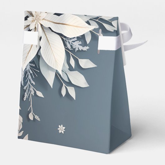 冬のフローラ青と白結婚の フェイバーボックス (裏面サイド)