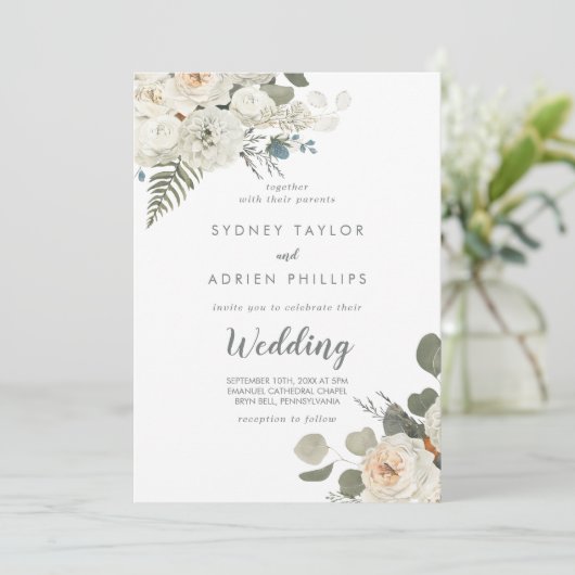 冬のフローラ非公式結婚式招待状 招待状 (スタンド正面)