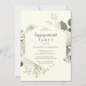 冬のフローラ |アイボリー婚約パーティ招待状 招待状 (正面)
