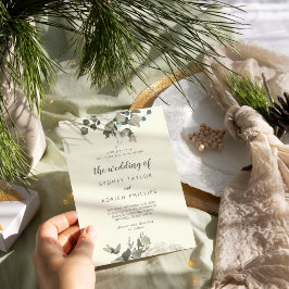 冬のフローラ |アイボリー結婚の招待状 招待状