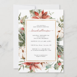 冬のフローラ |クリスマスベビーシャワー 招待状