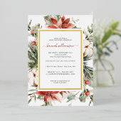 冬のフローラ |クリスマスベビーシャワー 箔招待状 (立ち正面)