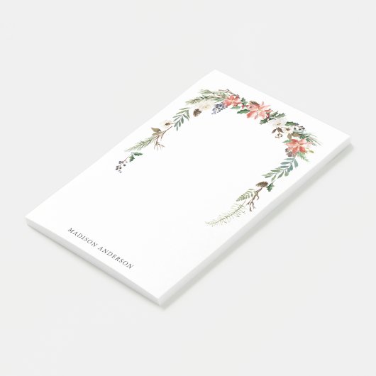 冬のフローラ |パーソナライズされた休日 ポストイット (アングル)