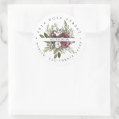 冬のフローラ |ボホボタニカル差出人住所 ラウンドシール (バッグ)