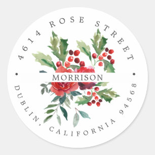 冬のフローラ  ボホボタニカル差出人住所 ラウンドシール