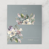 冬のフローラ |休日結婚の プレイスカード (外部開封)
