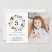 冬のフローラ |誕生日パーティーの招待 招待状 (正面)