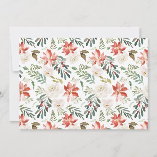 冬のフローラ |誕生日パーティーの招待 招待状 (裏面)