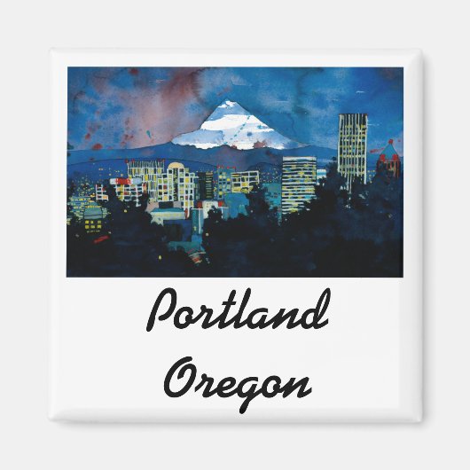 冬のフード山 マグネット (正面)