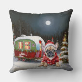 冬のブフランスのルドッグキャラバンクリスマスアドベンチャー クッション (裏面)