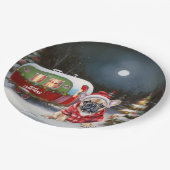 冬のブフランスのルドッグキャラバンクリスマスアドベンチャー ペーパープレート (アングル)