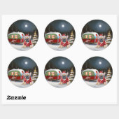 冬のブフランスのルドッグキャラバンクリスマスアドベンチャー ラウンドシール (シート)