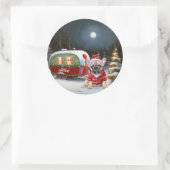 冬のブフランスのルドッグキャラバンクリスマスアドベンチャー ラウンドシール (バッグ)