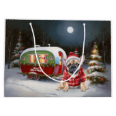 冬のブフランスのルドッグキャラバンクリスマスアドベンチャー ラージペーパーバッグ (裏面)