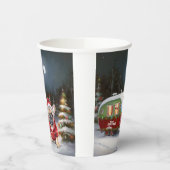 冬のブフランスのルドッグキャラバンクリスマスアドベンチャー 紙コップ (左)