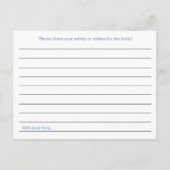 冬のブライダルシャワーアドバイスカード アドバイスカード (裏面)