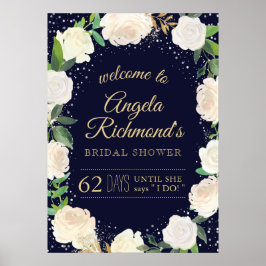 冬のブライダルシャワーウェルカムサイン(20x28) ポスター