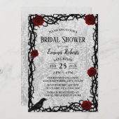 冬のブライダルシャワーバラ&トーンスノウフェアユタレ 招待状 (正面/裏面)