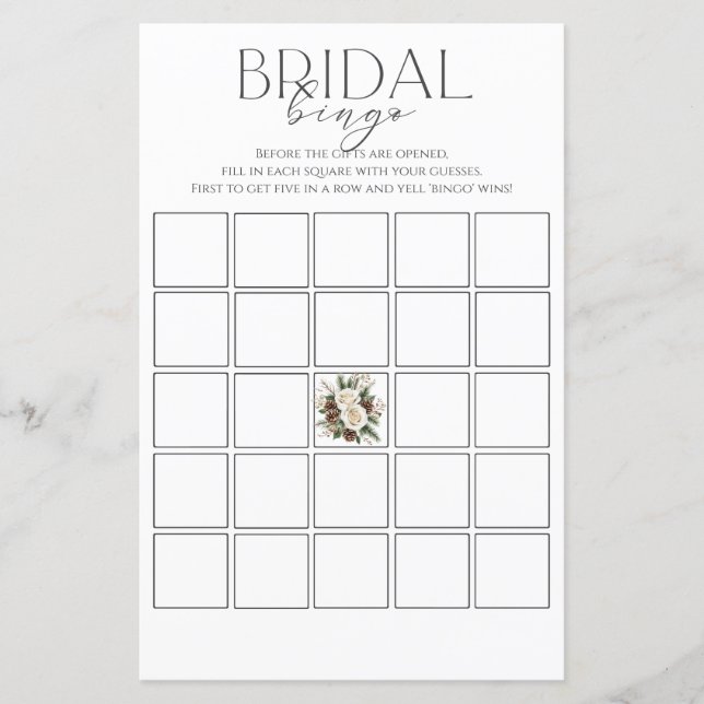 冬のブライダルシャワービンゴゲーム (正面)