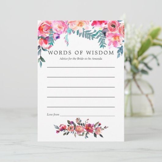 冬のブライダルシャワーフローラアドバイス 招待状 (スタンド正面)