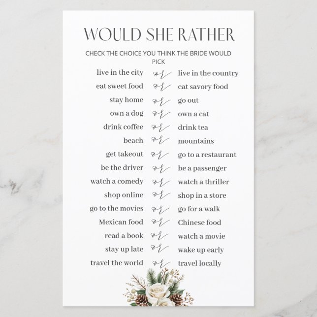 冬のブライダルシャワー彼女はむしろブライダルゲーム (正面)