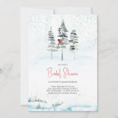 冬のブライダルシャワー招待状水彩パインズ 招待状 (正面)