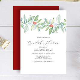 冬のブライダルシャワー招待状水彩