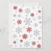 冬のブライダルシャワー招待状 バーガンディ スノーフレーク 招待状 (裏面)
