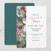 冬のブライダルシャワー招待 招待状 (正面/裏面)