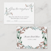 冬のブライダルシャワー数を推測するキス エンクロージャーカード (正面/裏面)