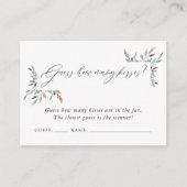 冬のブライダルシャワー数を推測するキス エンクロージャーカード (正面)