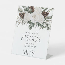 冬のブライダルシャワー数を推測するキス 台座サイン