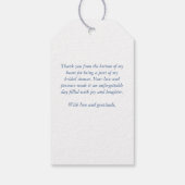 冬のブライダルシャワー水彩雪の松 ギフトタグ (裏面)