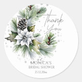 冬のブライダルシャワー テンプレート 感謝の印 ラウンドシール (正面)